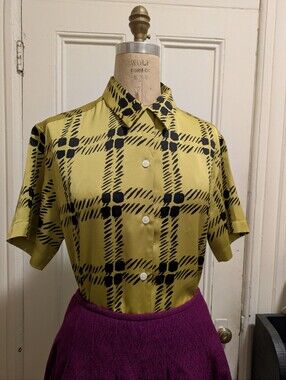 Marni X Uniqlo Yellow and Black Abstract Print Button Up Shirt
